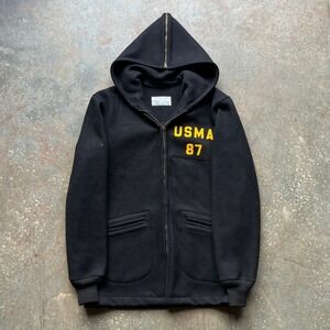 Vintage USMA 87 Wool Zip Up Hoodie Jacket West Point Cadet Store Mens